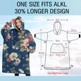 thumbnail image 4 of Oversized Wearable Blanket Hoodie,Pioneer Flower Floral Print Pattern Sherpa Blanket Hoodie with Super Pockets,Super Warm Fuzzy Pullover for Women & Men, 4 of 6