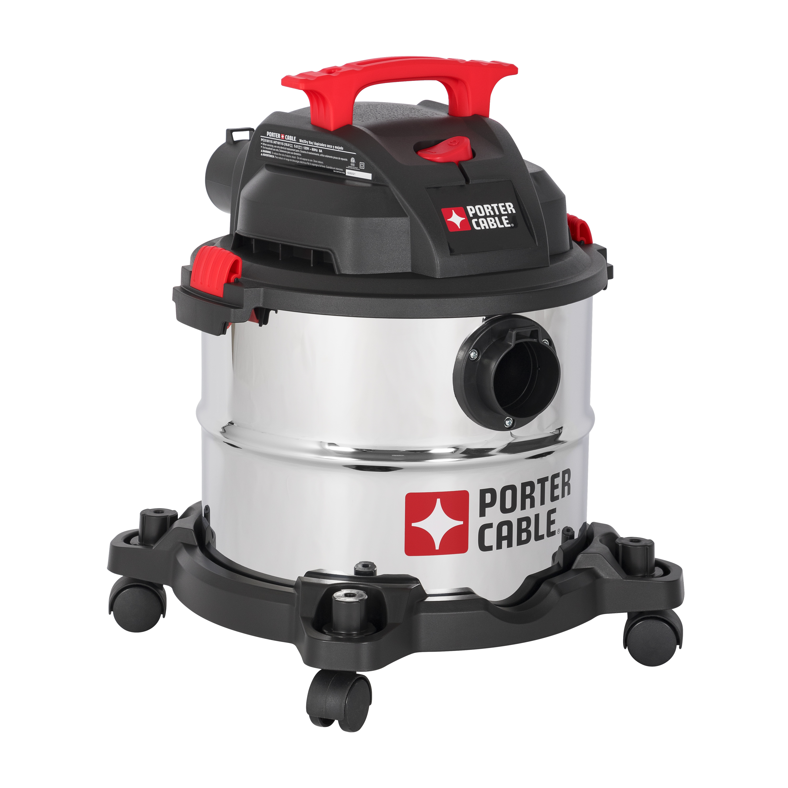 Porter-Cable Stainless Steel Wet/Dry Vacuum Cleaner, PCX18115, 5 gal