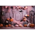 thumbnail image 5 of Photography Background Pink Halloween Pumpkin Bat Girls Birthday Party Cake Smash Portrait Decor Backdrop Photo Studio, 5 of 7