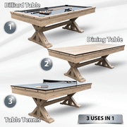 Freetime Fun 7 FT 3 in 1 Multi Game Combo Pool Table with Dining and Table Tennis Tops - RB3010