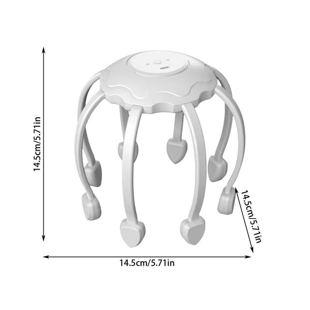 Masajeador Eléctrico de Cuero Cabelludo Pulpos Masajeador de Cabeza con 5 Modos, Herramienta Ligera de Masaje de Cuero Cabelludo de 360 Grados, Alivio Del Estrés Y Estimulación Del Cabello, Masajeador