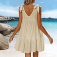 thumbnail image 6 of TaTaai Women's Solid V-Neck Sleeveless Knee Length Dress Loose Fit Casual with Shoulder Straps for Summer Daily Work Office Soft Non-See-Through Gift, 6 of 7