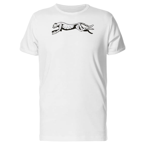 Hand Drawn Of A Jumping Cheetah Tee Men's -Image by Shutterstock