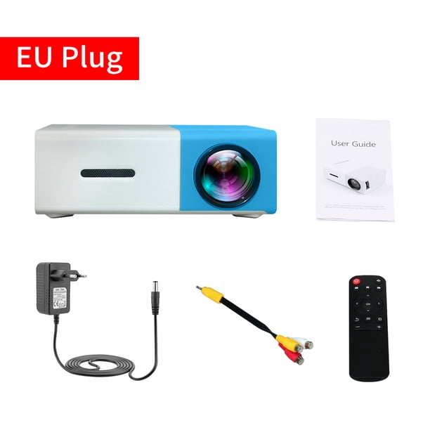 Proyector LED 1080P Proyector LED Home Theater TV Computadora Cámara Dispositivo de proyección, Azul blanco, Enchufe de la UE seitruly EL001581-03