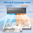 thumbnail image 2 of Giantex 12000 BTU Mini Split Air Conditioner & Heater, WiFi Enabled 22 SEER2 115V Ductless Inverter AC Unit w/Complete Installation Kit, Cools Rooms Up to 750 Sq.Ft, Dark Grey, 2 of 10