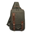 thumbnail image 1 of KAUKKO Canvas Messenger Bag Cross Body Shoulder Sling Backpack Travel Senderismo Chest Bag KAUKKO FD252-Armygreen, 1 of 5