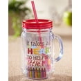 thumbnail image 3 of Evergreen Teacher Appreciation Big Heart Plastic Mug w/Straw 20oz, 3 of 3