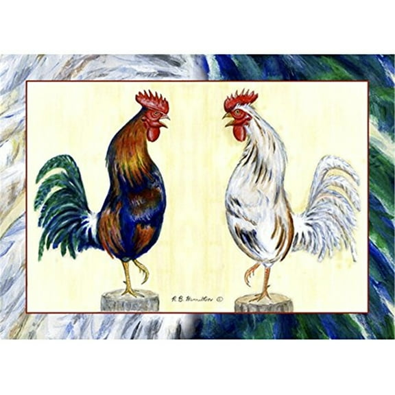 Betsy Drake PM037 Blue Rooster Place Mat - Set of 4
