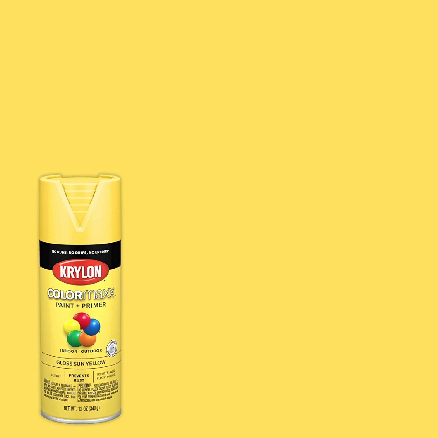 Krylon K02765007 Fusion All-In-One Spray Paint for Indoor/Outdoor Use, Matte  Wild Honey Golden Yellow, 12 Ounce (Pack of 1) 