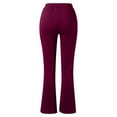 thumbnail image 4 of Mrat Women's Stretchy Straight Leg Pants Dress Work Pants Business Office Casual Trousers with Pockets S-95 Wine m, 4 of 5