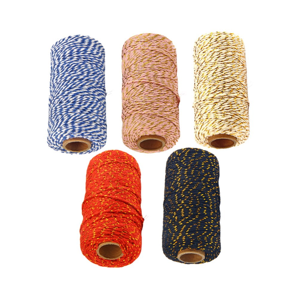 Cotton Bakers Twine, 328 Feet 2mm Metallic Gold Twine String for Baking,  Butchers, Crafts Wrapping 