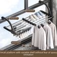 thumbnail image 1 of Barandilla antirrobo para ventanas, gancho para ventanas, tendedero para ventanas, tendedero para ventanas, tendedero colgante para alféizar de ventanas de balcones, tendedero plegable, 1 of 1
