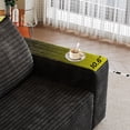 thumbnail image 2 of 71" Corduroy Loveseat Sofa, 2-Seater Modern Couches for Small Spaces, No Assembly Foam Floor Couch for Living Room Bedroom Apartement, Black, 2 of 8