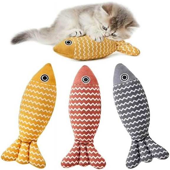 3 Pack Cat Toys Fish,Cat Chew Toy Catnip Toys for Indoor Cats