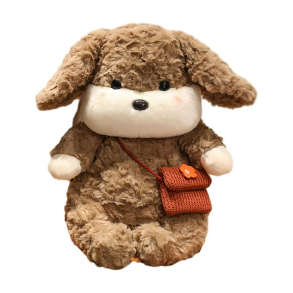 Bwiyojiz Stuffed Animals Toys Simulated Chocolate Puppy Goodnight Sleeping Doll Birthday Gifts for Family Friend Holiday Toy, Gifts for Yourself, White