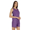 thumbnail image 2 of Bimba Ensemble de Nuit en Schiffli Uni Haut et Short pour Femmes Décontracté 2 Pcs Ensemble de Détente Aguichant, 2 of 7