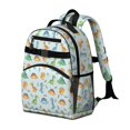 thumbnail image 2 of Blue Dinosaurs Leaves Pattern Cute School Backpack Bag for School with Padded Back and Adjustable Shoulder Straps 15.25"x11.5"x5.25", 2 of 5