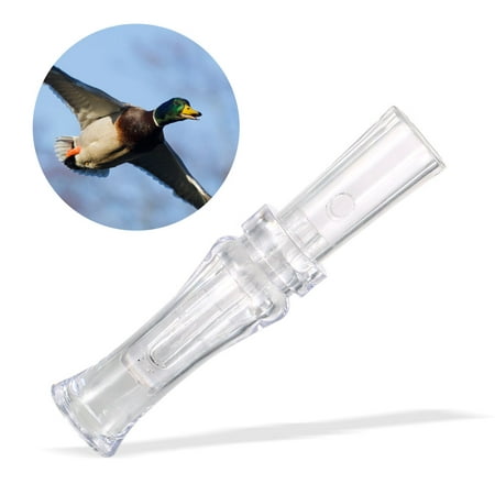 Transparent Plastic Duck Hunting Call Whistle with Single Reed for Outdoor