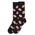 thumbnail image 2 of Urban-Peacock Men's Novelty Fun Socks - Donuts - Black - 1 Pair, 2 of 4