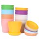 thumbnail image 1 of JERIA Paquete de 16 macetas de plástico de 4 pulgadas para plantas de semillero engrosadas, macetas para viveros, macetas coloridas para plantas de flores, macetas para iniciar semillas con paleta (8, 1 of 7