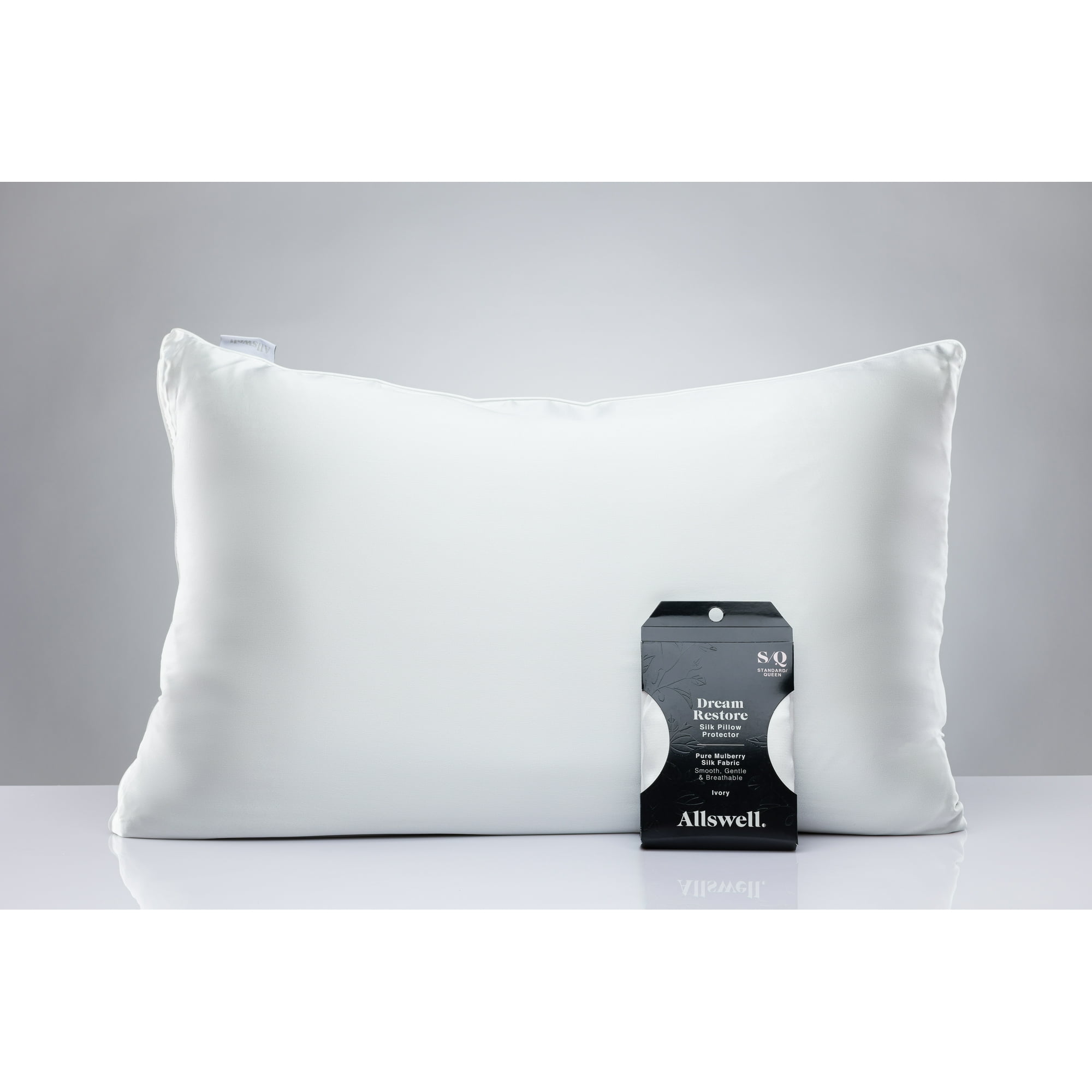 Allswell Dream Restore Silk Pillow Protector, Standard/Queen, Breathable