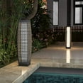 thumbnail image 4 of GRANDPATIO Outdoor Lights Solar Powered Resin Wicker Floor Lamp, for Garden or Porch, Large Fuji 2 PCS,Silver Gray, 4 of 7