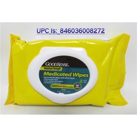 Good Sense 2330478 DDI Hemorrhoidal Medicated Wipes with Witch Hazel - Case of 24