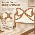 thumbnail image 2 of Miniyam Twin Size Kids Platform Bed with Bow-Shaped Headboard, Wood Bed Frame, Natural, 2 of 7
