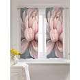 thumbnail image 3 of Pink Flowers Tier Curtains 45 Inch Length,Sheer Curtains for Bedroom Living Room Window Spring Country Pastoral Botanical Floral Small Half Window Kitchen Curtains & Drapes 27.5"x45" 2 Panels, 3 of 6