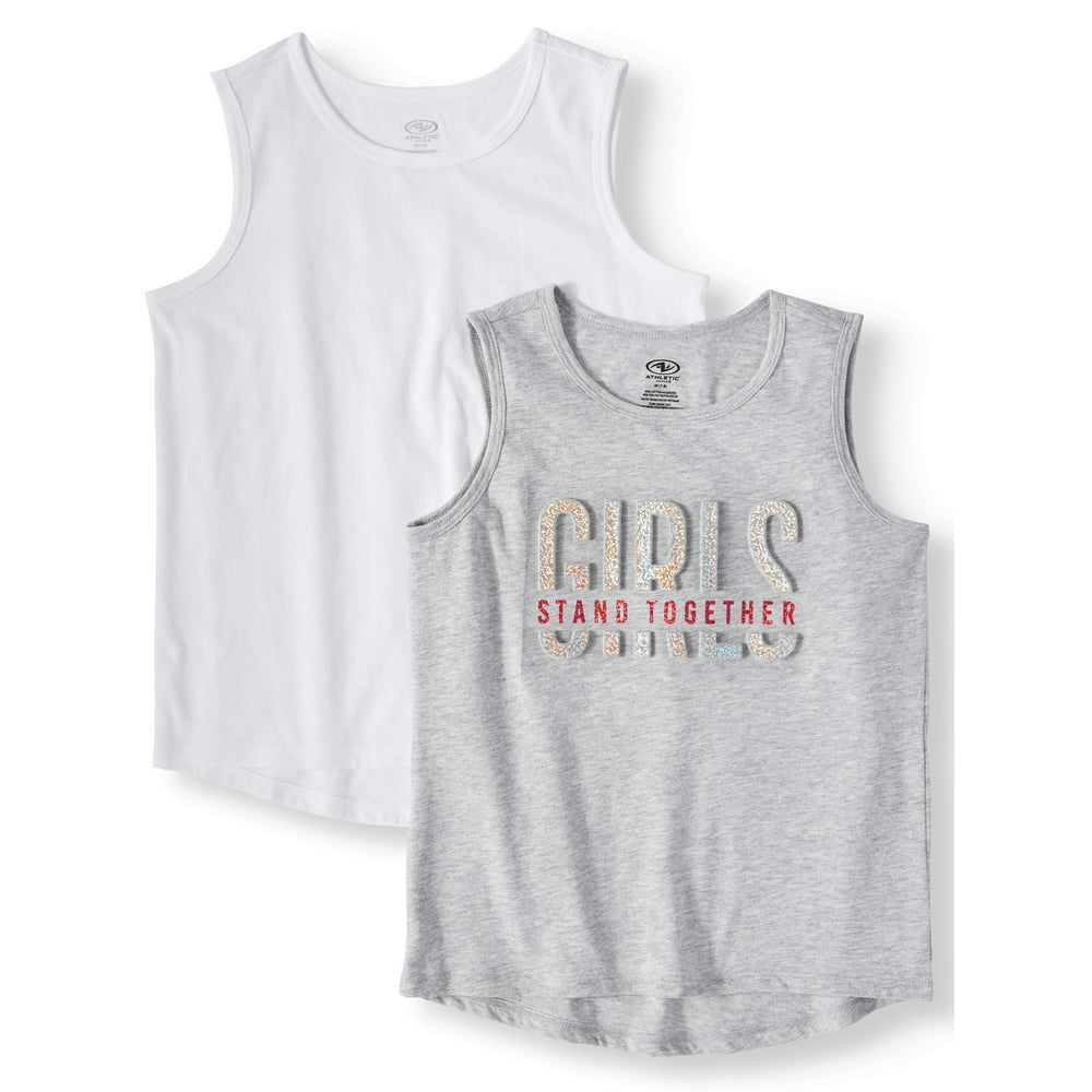 Athletic Works - Athletic Works Solid & Graphic Active Tank Tops, 2 ...