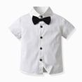 thumbnail image 6 of Farysays Baby Boy Formal Short Set Short Sleeve Shirt Top And Shorts With Tie Child Kids Gentleman Summer Outfit, 6 of 9