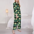 thumbnail image 2 of Bingfone Womens Pajama Sets Green Squares Print,Long Sleeve Loungewear Pajamas Set-Medium, 2 of 8