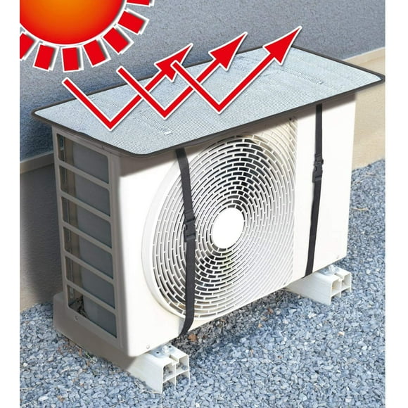 Cubierta de aire acondicionado para exteriores, protección universal, 40 x 80 cm, película de aluminio, protección solar y contra la lluvia, cubierta impermeable para unidad de aire acondicionado, ai