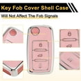 thumbnail image 5 of Unique Bargains Pink Silver Tone TPU Silicone Car Key Case for VW Golf 4/5/6/7/Mk4/Mk5/Mk6/MK7 - 3 Buttons Remote Control Key Fob Case, 5 of 6