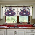 thumbnail image 3 of Yayeee Kitchen Curtains Set of 2 Light Filtering 57"x24" Over Sink Window Panels, Orange Astronaut Planet, 3 of 7
