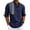 Navy, variant on GrmtClth Mens Linen Shirt Long Sleeve Button Beach Shirt Casual Solid Plain Wedding Shirt Banded Collar Summer Tops Black 3XL
