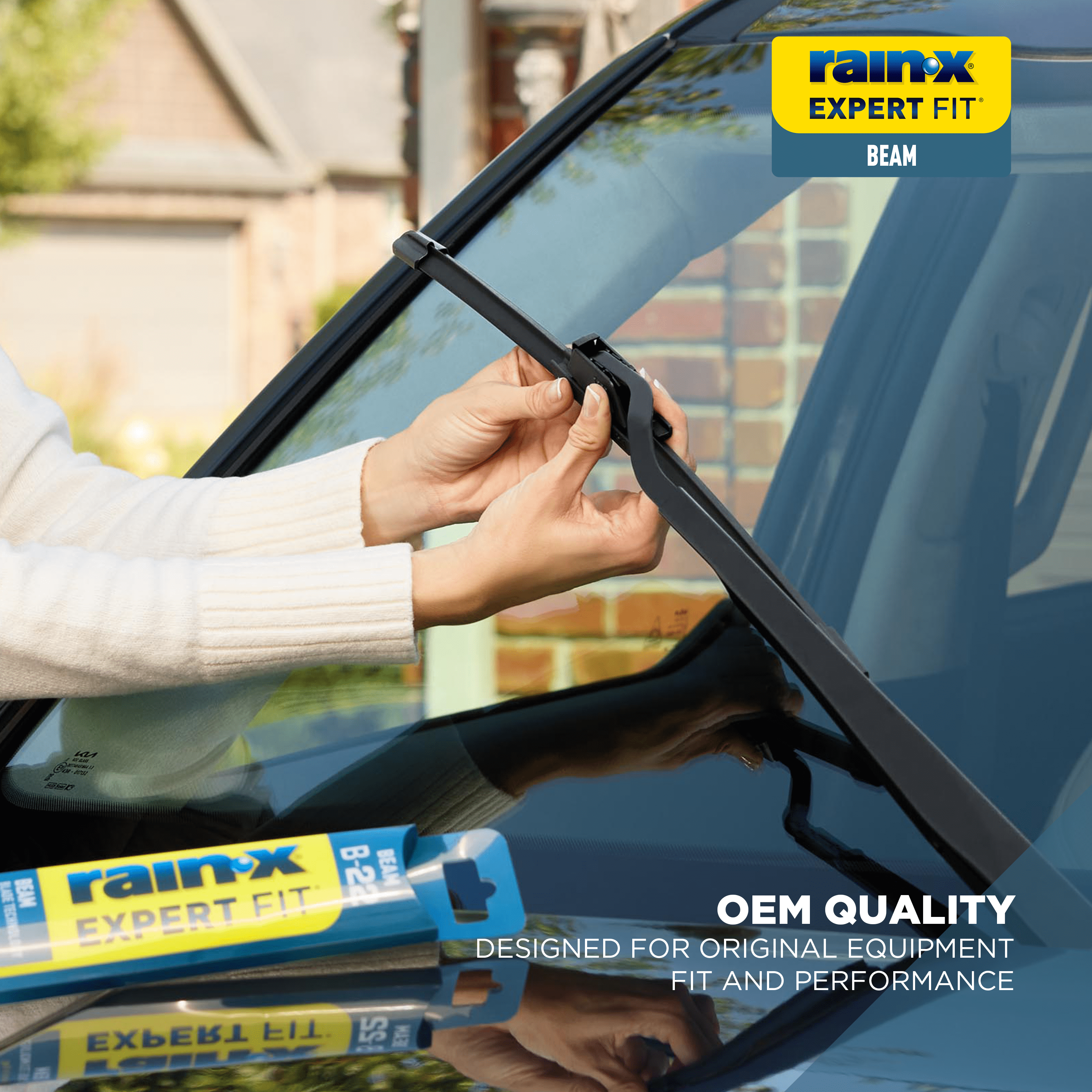 Rain-X Expert Fit Beam 17" Windshield Wiper Blade, Premium Wipers for Streak-Free, All-Weather Performance