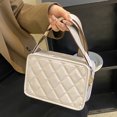 thumbnail image 2 of Bolso Cruzado para Cámara Con Hombro PU Con Hilo Bordado Rombos Moderno Y Versátil 5127 (blanco), 2 of 8