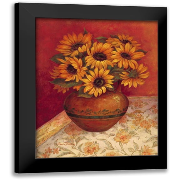 Gladding, Pamela 12x14 Black Modern Framed Museum Art Print Titled - Tuscan Sunflowers I