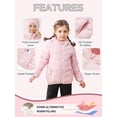 thumbnail image 6 of Lanbubble Girls Puffer Jacket Hooded Packable Winter Coat with Pockets Lightweight Warm Outerwear for Kids, Sizes 4-12 Years, 6 of 11
