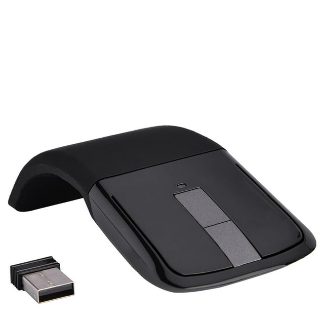 Ratón táctil inalámbrico plegable de 2,4 GHz, receptor USB para PC, portátil, Smart TV, negro