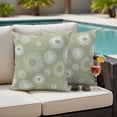 thumbnail image 4 of Geometric Outdoor Waterproof Pillow Covers, Abstract Sage Green White Boho Circle Dot Decorative Square Throw Pillowcase Sofa Cushion Sham for Patio/Couch/Chair, 26"x26" 2 Pack, 4 of 8