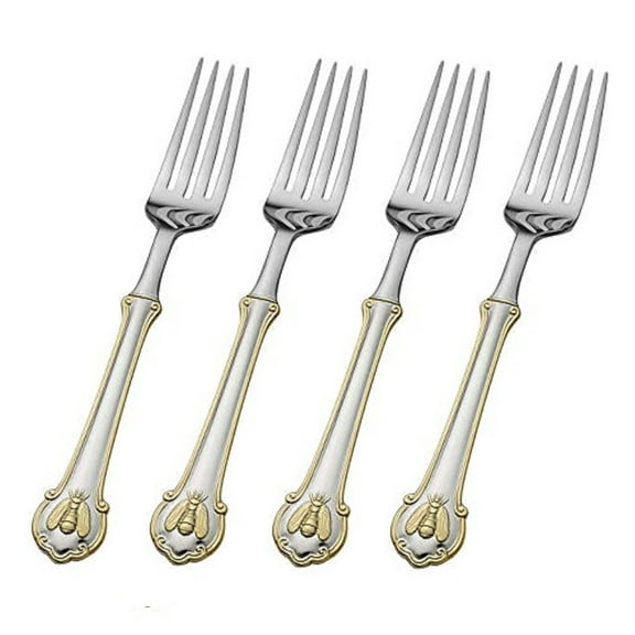 Wallace Napoleon Bee Gold Accent 18/10 Stainless Dinner Fork (Set of Four)