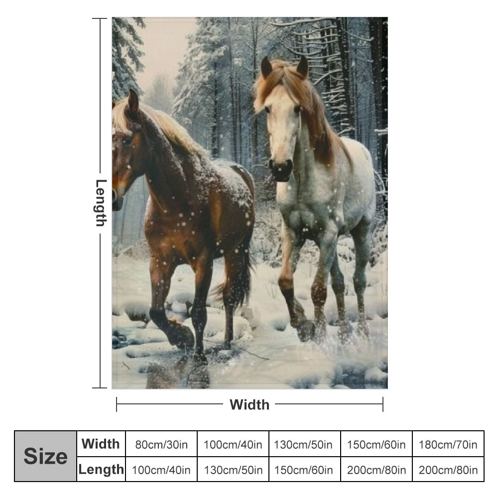 Creowell Horse Blanket Galloping Horse Throw Blanket for Kids Boys Girls Wildlife Blanket Farm Animal Fuzzy Blanket for Sofa Bed Couch,Throw 60x80in