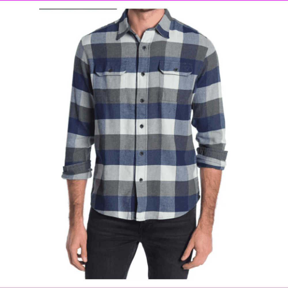 Long Sleeve Shirt,Indigo Buffalo,S 