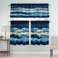 thumbnail image 5 of Abstract Art Night Sky Curtain Valances Set Mountains Oil Painting Landscape Art Kitchen Curtains 36&nbsp;inch Length Rod Pocket Valance and Tiers 3 Piece Set Small Bedroom Bathroom Laundry Decor, 5 of 9