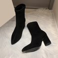 thumbnail image 2 of NECHOLOGY Botas Mujer Adulto Femenino Zapatos Botines de mujer Botas Retro gruesas transpirables para mujer con cremallera y tacones altos a la , zapatos, botas para mujer (Black, 7.5), 2 of 6