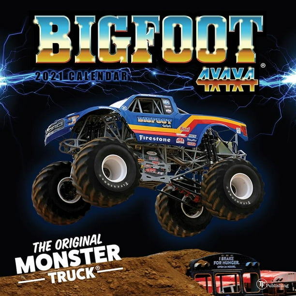 Calendrier Monster Jam 2023 2021 Big Foot-The Original Monster Truck 12"X12" Wall Calendar - Walmart.com