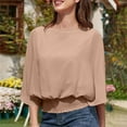 thumbnail image 6 of BLVB Women Blouses Dressy Casual 3/4 Length Sleeve Womens Tops Boat Neck Business Work Tunic Shirts, 6 of 7