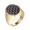 Gold, variant on Carbon Fiber Inlay Ring for Men Elliptical Stainless Steel Band with Woven Pattern Unique Statement Jewelry Gold Size 10